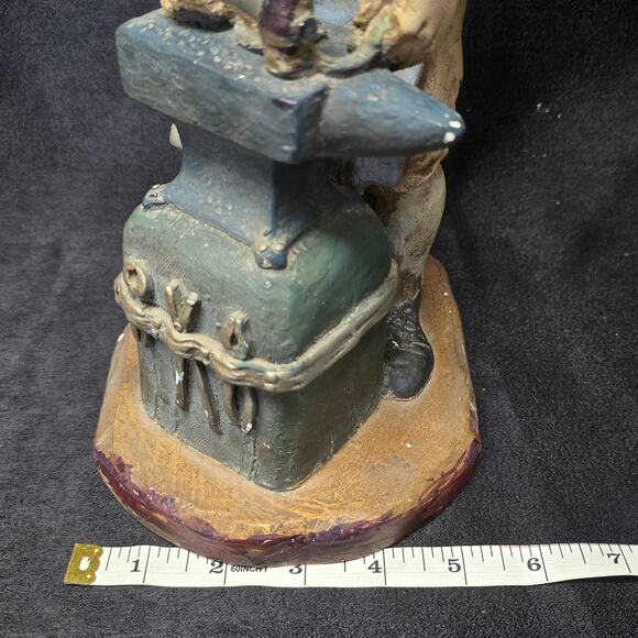 Vintage Blacksmith Figurine Smiling While Working Hard Collectible Home Decor - Picture 7 of 10